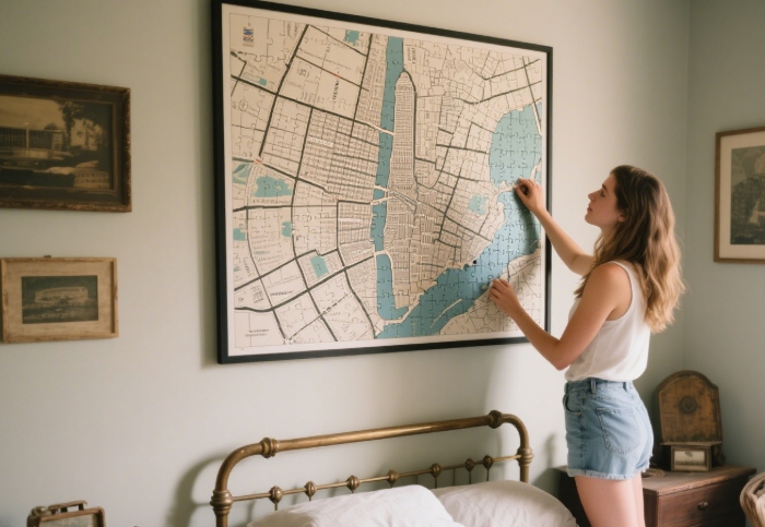 Personalized city map art gift for nostalgic girlfriend