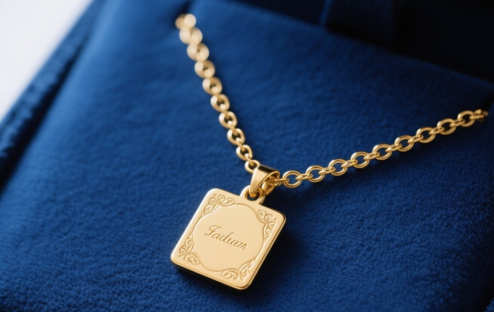 Personalized gold name necklace for girlfriend – romantic summer date night gift