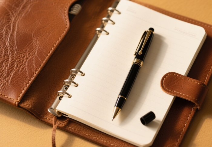 Personalized leather journal graduation gift idea for her.