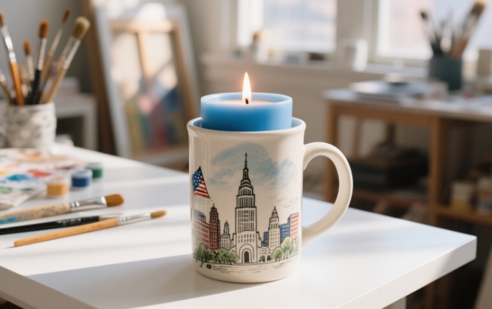 Personalized memory-scented candle for anniversary nostalgia