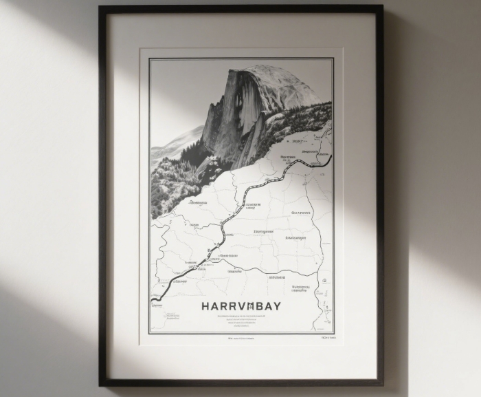 Personalized minimalist trail map art print - unique adventure gift for her