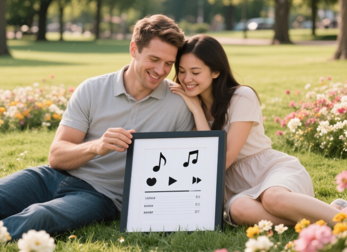 Personalized music playlist art gift for music lover girlfriend