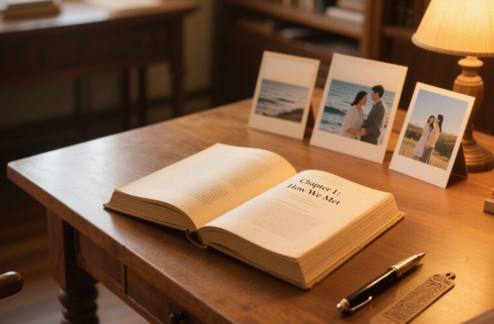 Personalized romance novel featuring couple's real love story