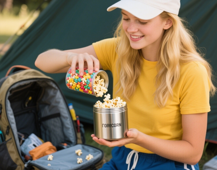 Personalized snack container for hiking