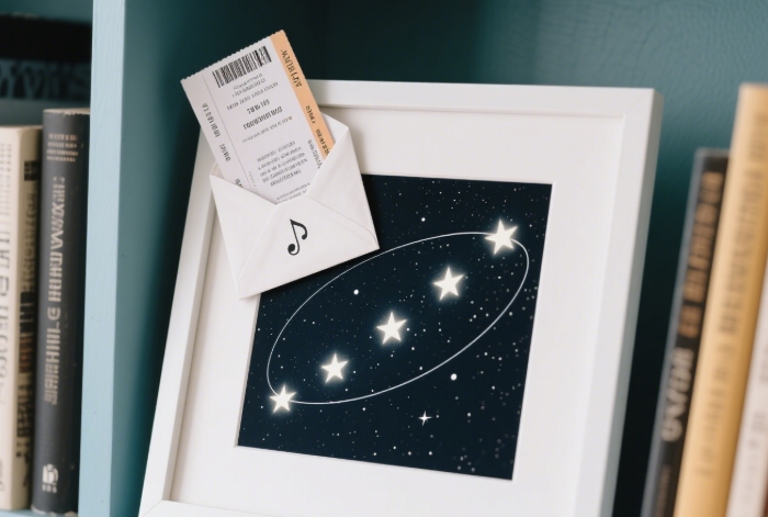 Personalized star map gift for music lovers with concert memory