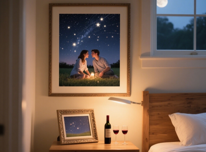 Personalized star map gift, romantic summer present for girlfriend