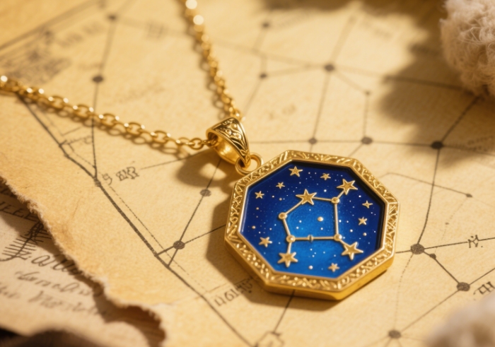 Personalized star map necklace showing constellations from a special date, romantic anniversary gift under $1000