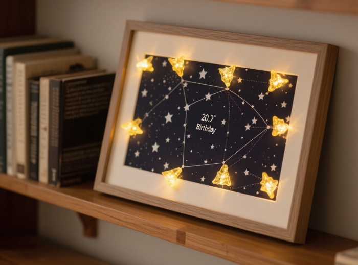 Personalized star map night sky print meaningful gift for 20th birthday
