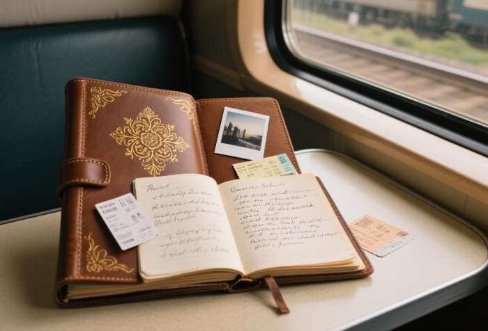 Personalized travel journal for recording summer adventures