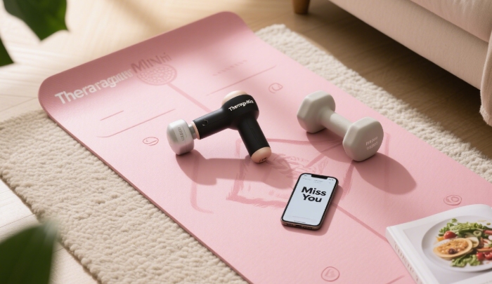 Portable Theragun Mini massager for stress relief and muscle tension