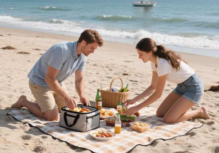 Portable romantic picnic kit for spontaneous dates