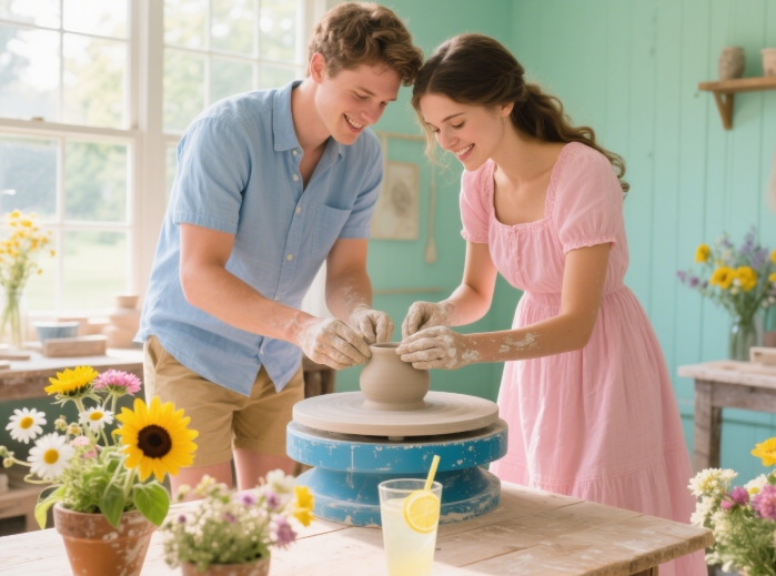 Pottery class for couples - creative and romantic anniversary activity
