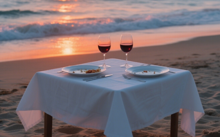 Private chef dinner date summer gift, luxury romantic experience by the sea