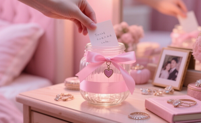 Reasons I Love You’ jar with 365 handwritten notes for anniversaries