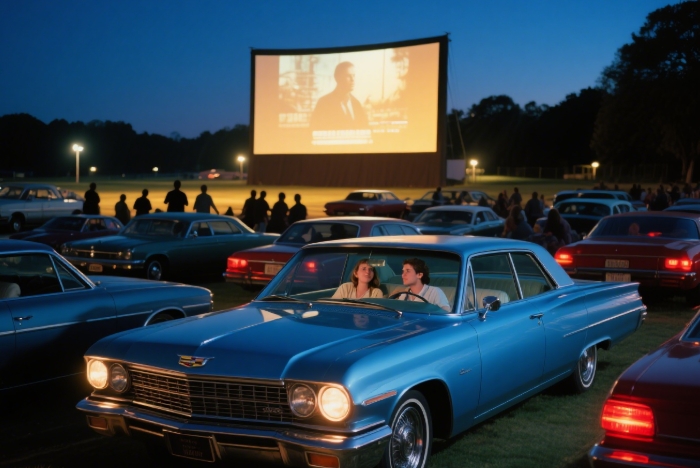 Retro drive-in movie date night - nostalgic summer anniversary gift