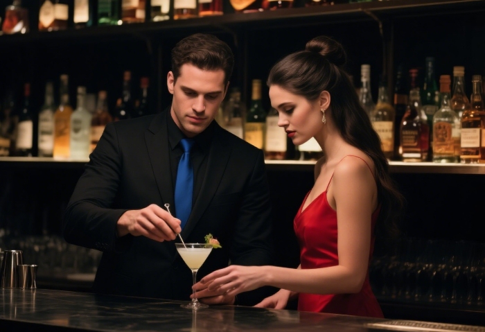 Romantic couple mixology class experience at hidden speakeasy bar gift for adventurous girlfriend 2025
