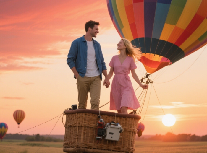 Romantic hot air balloon ride for an unforgettable anniversary