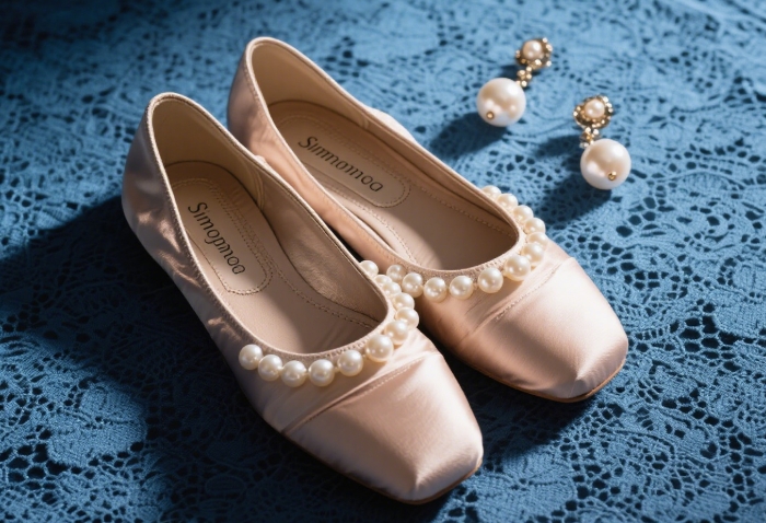 Simone Rocha 2025 pearl ballet flats, luxury collaboration shoes for women
