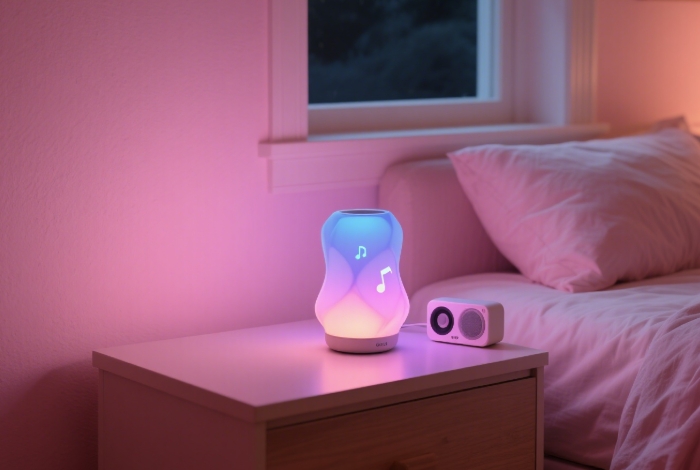 Smart mood lamp syncing to music for ambient lighting