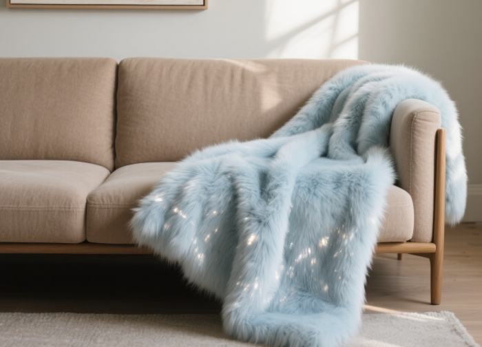 Soft faux-fur throw blanket graduation gift idea.
