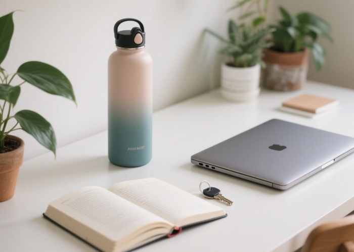 Stylish large capacity insulated water bottle practical gift for college girl
