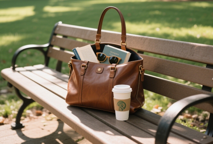 Stylish leather tote bag perfect for college or daily life - practical 20th birthday gift for her