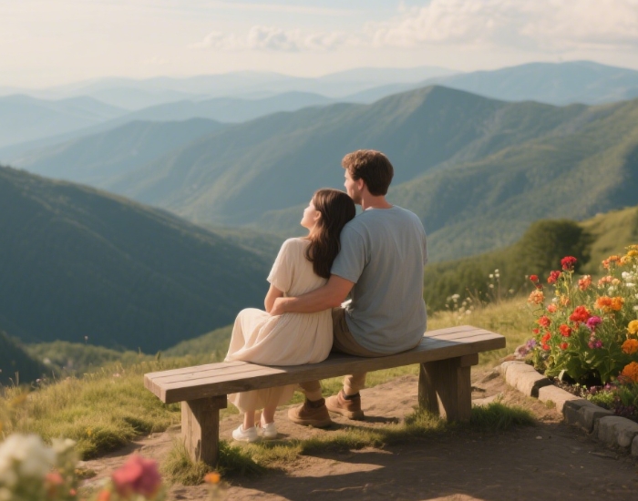 The place where a couple went hiking on a mountain for their first date