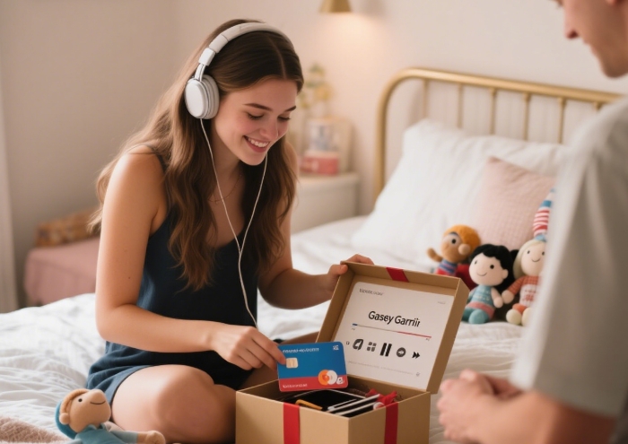 Thoughtful gas gift card with personalized playlist for girlfriend