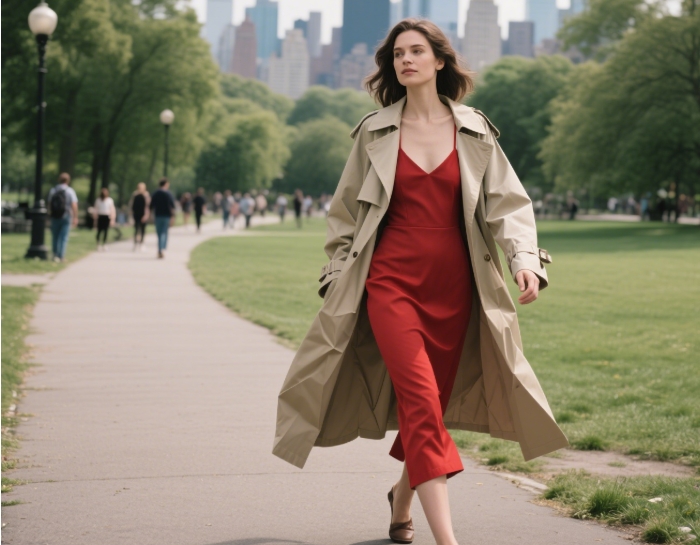 Totême origami trench coat 2025, high-fashion waterproof outerwear for her