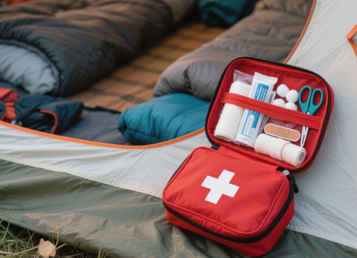 Travel-sized first-aid kit for minor emergencies