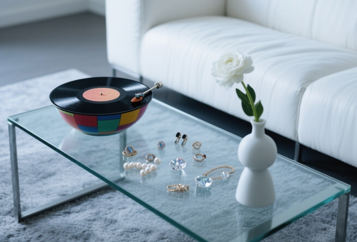 Upcycled vinyl record bowl for music decor