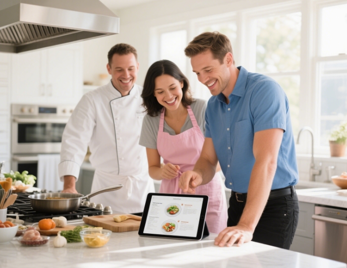 Virtual cooking class for couples with a Michelin-star chef