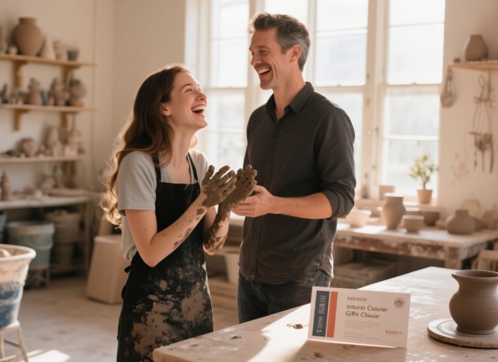 beginner pottery class gift certificate for her
