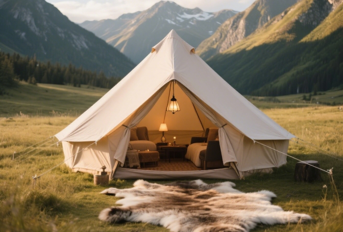 luxury glamping tent romantic getaway