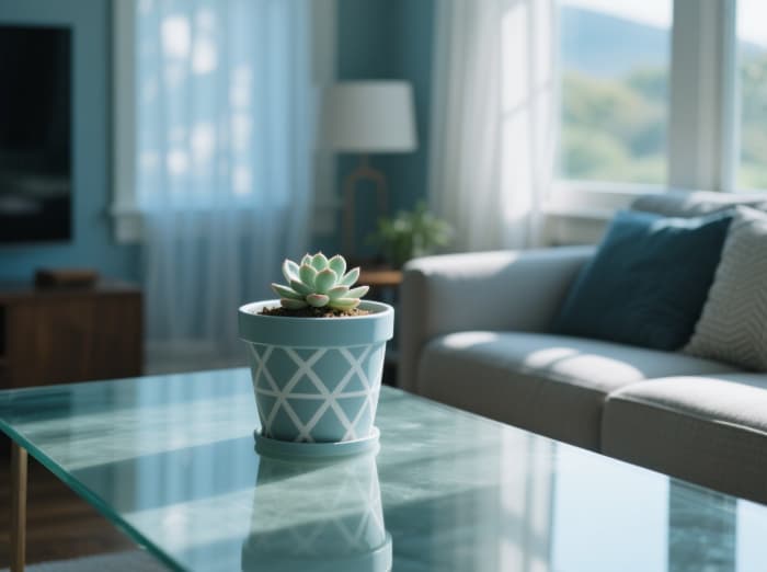 Adorable small succulent in quirky pot, perfect just because desk gift idea
