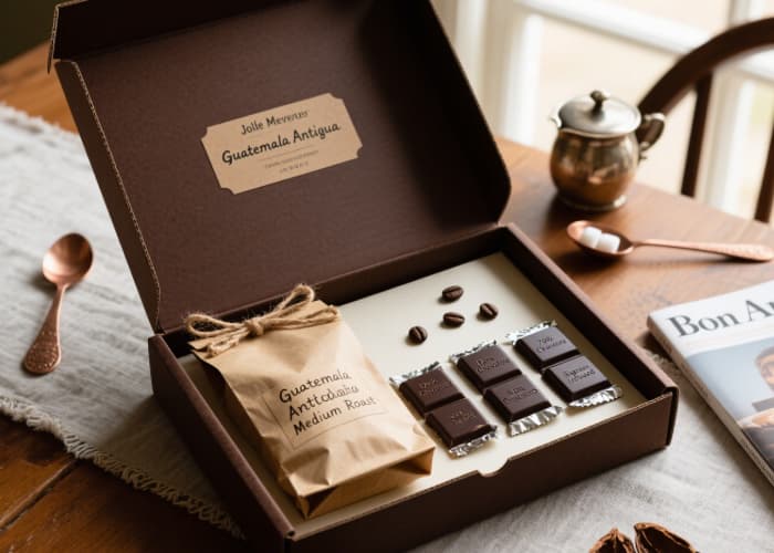 Artisanal coffee and craft chocolate pairing set for a gourmet tasting experience