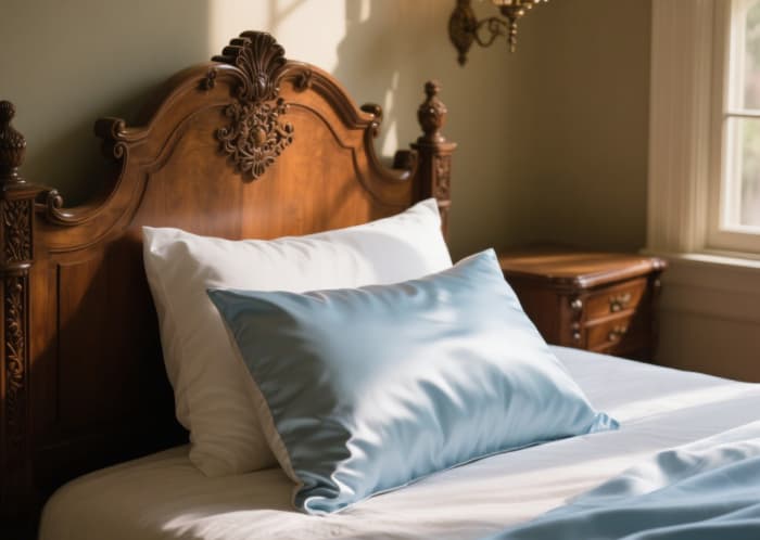 Luxury silk pillowcase gift for hair and skin, smooth texture