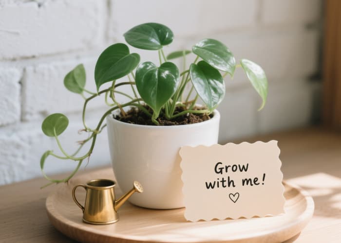 Meaningful small gifts heartfelt card with coffee beans, desk plant, or coffee gift card