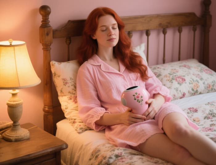 Relaxing cordless hand massager gift being used comfortably