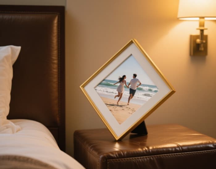 Sentimental last minute anniversary gift digital photo frame pre-loaded with memories