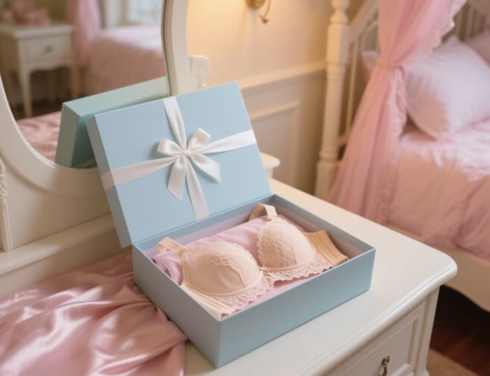 Ultra soft comfortable wire-free bra gift, folded neatly